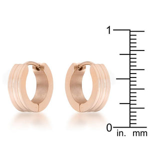 Marlene Rose Gold Stainless Steel Small Hoop Earrings - Jewelry Xoxo