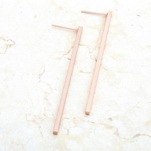 Carolee Rose Gold Stainless Steel Long Line Drop Earrings - Jewelry Xoxo
