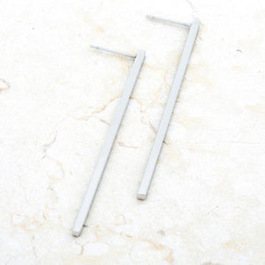 Carolee Rhodium Stainless Steel Long Line Drop Earrings - Jewelry Xoxo
