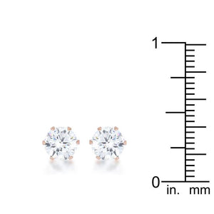 Reign 3.4ct CZ Rose Gold Stainless Steel Stud Earrings - Jewelry Xoxo