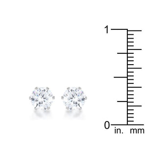 Reign 3.4ct CZ Rhodium Stainless Steel Stud Earrings - Jewelry Xoxo