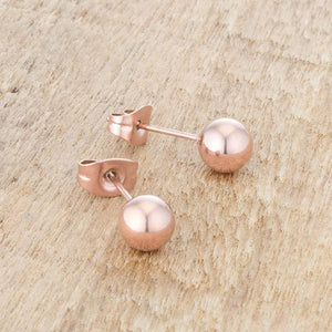 Tanya Rose Gold Sphere Stud Earrings - Jewelry Xoxo