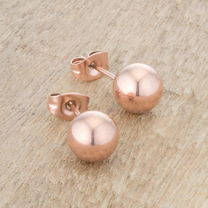 Julia Rose Gold Sphere Stud Earrings - Jewelry Xoxo