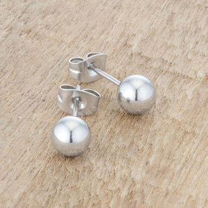 Tina Rhodium Sphere Stud Earrings - Jewelry Xoxo