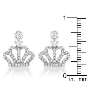 0.5 Ct Rhodium Crown CZ Earrings - Jewelry Xoxo