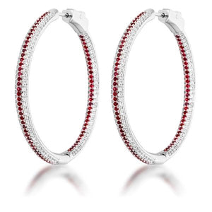 Red Micro Pave CZ Hoops - Jewelry Xoxo