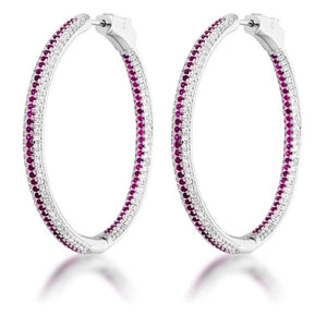 Fuchsia Micro Pave CZ Hoops - Jewelry Xoxo