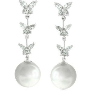 Butterfly Pearl Dangle - Jewelry Xoxo