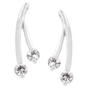 Branched Cubic Zirconia Earrings - Jewelry Xoxo