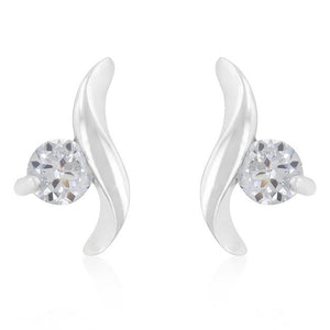 Twisting Solitaire Cubic Zirconia Earrings - Jewelry Xoxo