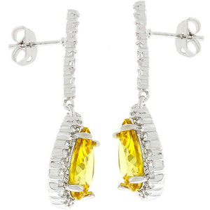 Canary Cubic Zirconia Drop Earrings - Jewelry Xoxo