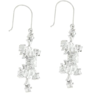 Silver Snowflake Dangle Earrings - Jewelry Xoxo