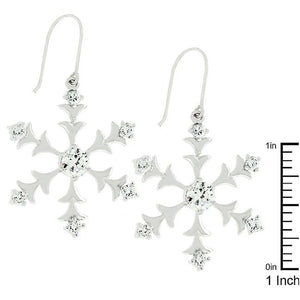 Silver Snowflake Dangle Earrings - Jewelry Xoxo