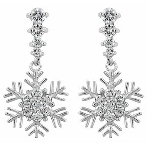 Snowflake Drop Earrings - Jewelry Xoxo