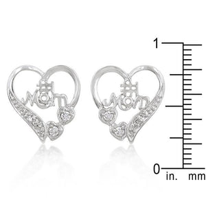 #1 Mom Heart Earrings - Jewelry Xoxo