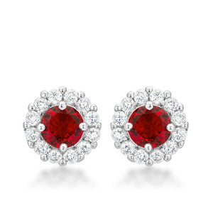 Bella Bridal Earrings in Ruby Red - Jewelry Xoxo