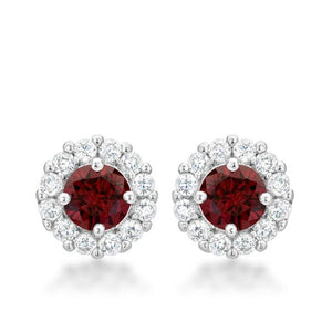 Bella Bridal Earrings in Garnet Red - Jewelry Xoxo