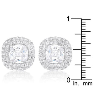 Cushion Pave Stud Earrings - Jewelry Xoxo