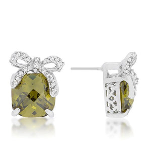 Olivine Drop Earrings with Bow - Jewelry Xoxo