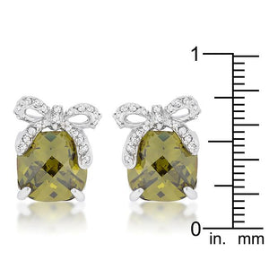 Olivine Drop Earrings with Bow - Jewelry Xoxo