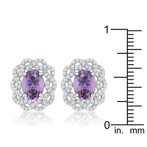 Amethyst Oval Stud Earrings - Jewelry Xoxo