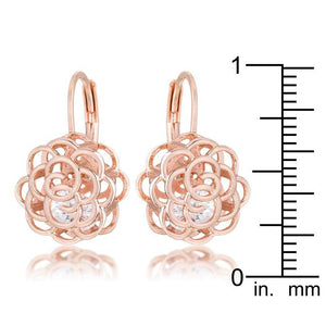 Maya 1.5ct CZ Rose Gold Rose Drop Earrings - Jewelry Xoxo