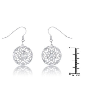 .95 Ct Interlocking Circle Rhodium and CZ Earrings - Jewelry Xoxo