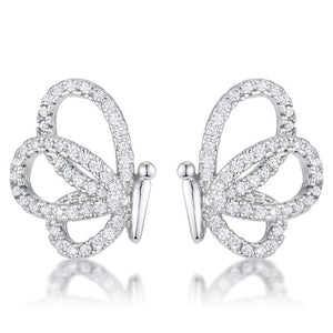 .45 Ct CZ Butterfly Stud Earrings - Jewelry Xoxo