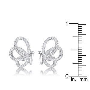 .45 Ct CZ Butterfly Stud Earrings - Jewelry Xoxo