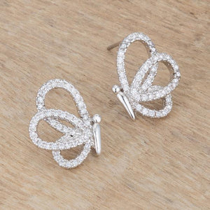 .45 Ct CZ Butterfly Stud Earrings - Jewelry Xoxo