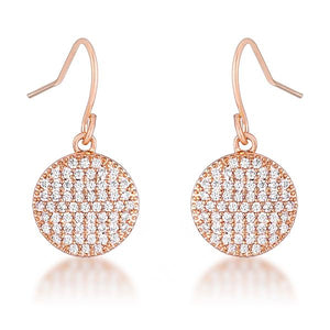 .6 Ct Elegant CZ Rose Gold Plated Disk Earrings - Jewelry Xoxo