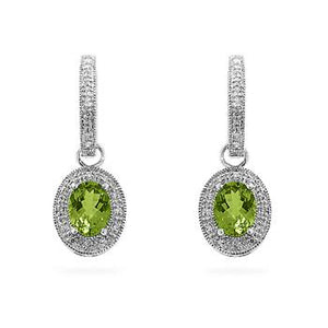 Peridot Dangles in White Gold - Jewelry Xoxo