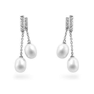 Pearl Diamond Dangles - Jewelry Xoxo