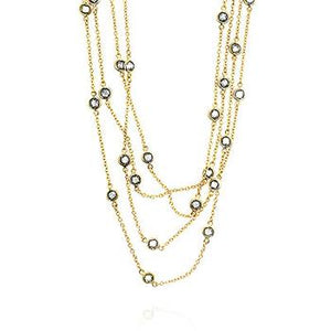 Layered Bezel Golden Necklace - Jewelry Xoxo