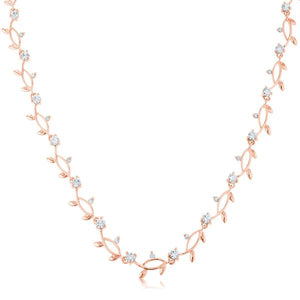 Rose Gold Tone Vineyard Necklace - Jewelry Xoxo