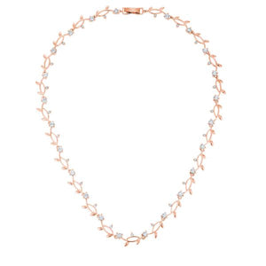 Rose Gold Tone Vineyard Necklace - Jewelry Xoxo