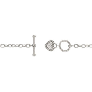 Toggle Pave Heart Necklace - Jewelry Xoxo