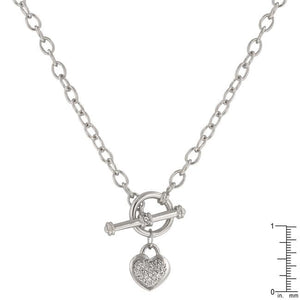 Toggle Pave Heart Necklace - Jewelry Xoxo