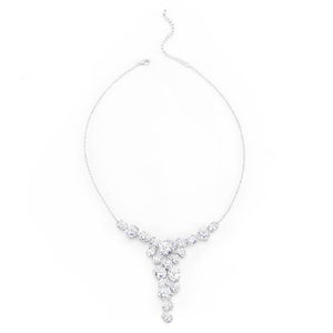 Bejeweled Cubic Zirconia Bib Necklace - Jewelry Xoxo