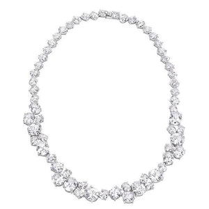 Bejeweled Cubic Zirconia Collar Necklace - Jewelry Xoxo