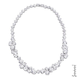 Bejeweled Cubic Zirconia Collar Necklace - Jewelry Xoxo