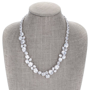 Bejeweled Cubic Zirconia Collar Necklace - Jewelry Xoxo