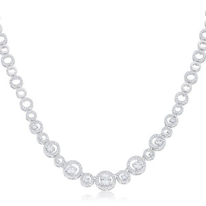 Graduated Cubic Zirconia Necklace - Jewelry Xoxo