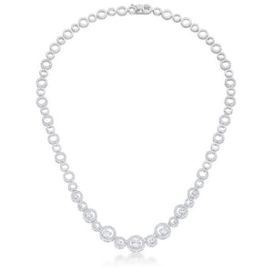 Graduated Cubic Zirconia Necklace - Jewelry Xoxo