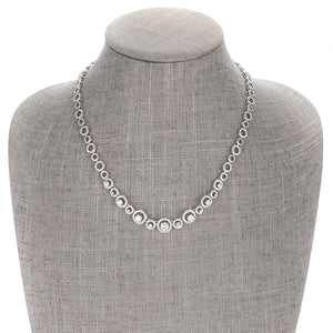 Graduated Cubic Zirconia Necklace - Jewelry Xoxo