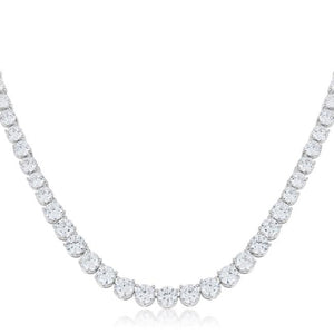 Graduated Cubic Zirconia Necklace - Jewelry Xoxo