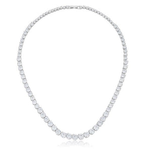 Graduated Cubic Zirconia Necklace - Jewelry Xoxo