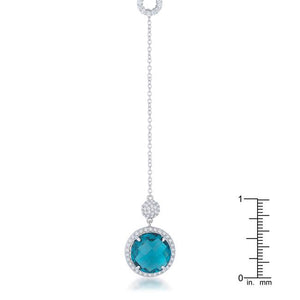 Lori 10.9ct Aqua CZ Rhodium Classic Drop Lariat Necklace - Jewelry Xoxo