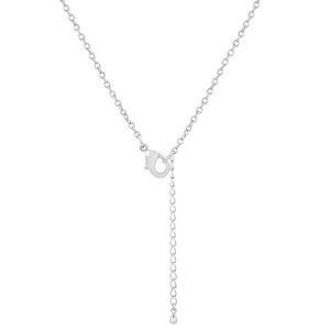 Chrisette 0.4ct CZ Rhodium Classic Drop Lariat Necklace - Jewelry Xoxo