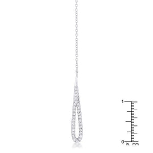 Chrisette 0.4ct CZ Rhodium Classic Drop Lariat Necklace - Jewelry Xoxo